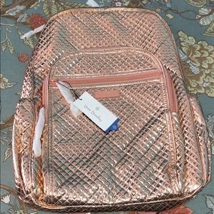 Vera Bradley rose gold iconic campus book bag